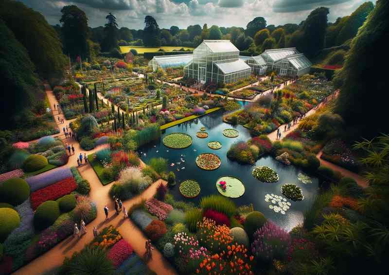 Wisley Garden: Bursting Flower Bed Glasshouse Poster