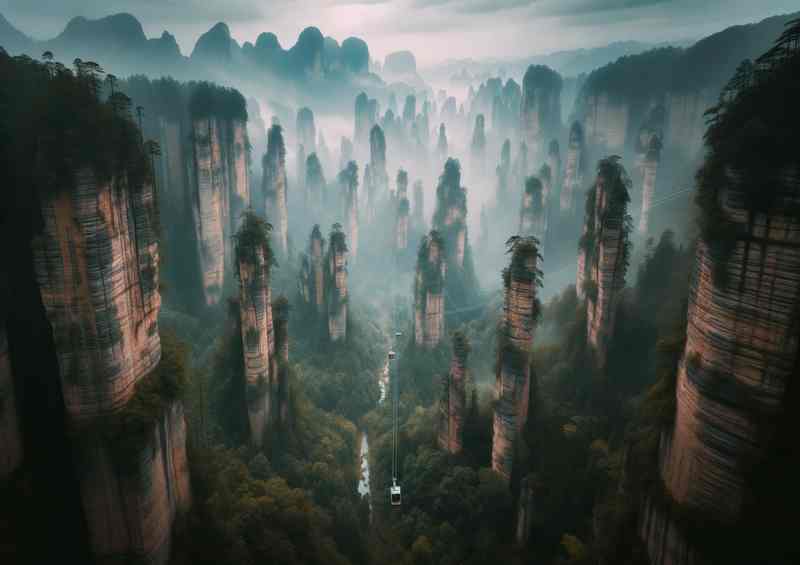 Wulingyuan Scenic Area China Sandstone Pillars Misty Valleys | Di-Bond