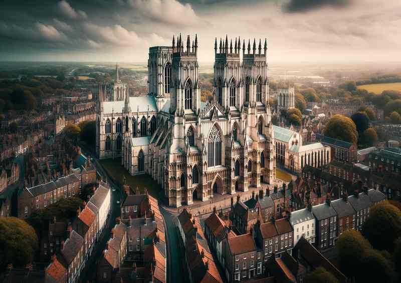 York Minster Medieval City Skyline Poster