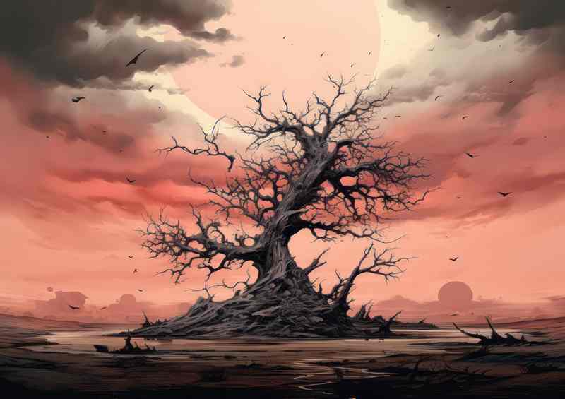 Lonely tree with all its leaves blown off | Poster