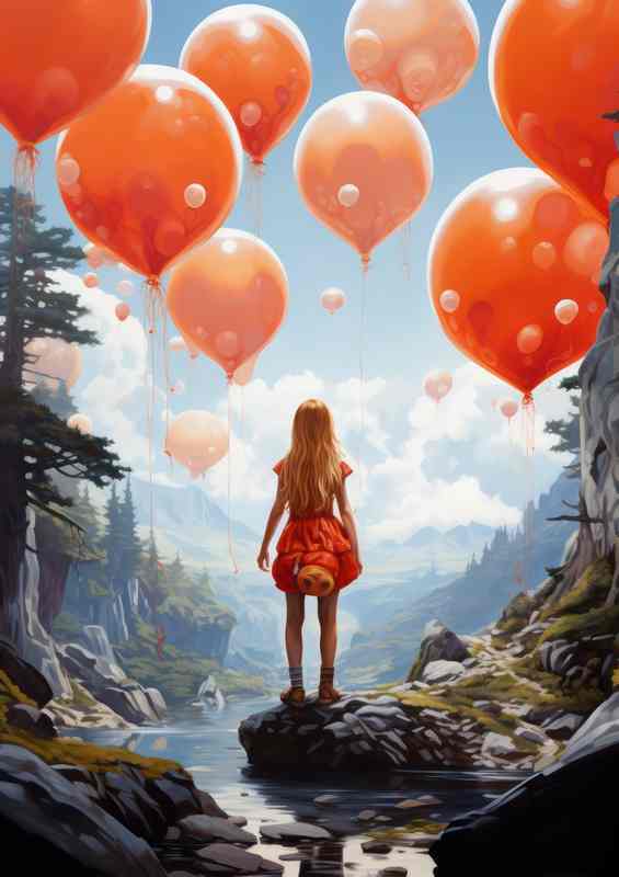 Girl Letting Go Of The Red Ballon | Poster