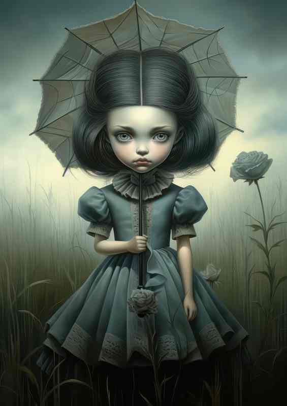Girl With the Grey Umberella | Metal Poster