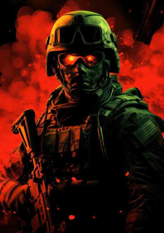 A Foot Soilder gaming ready for the arena | Metal Poster