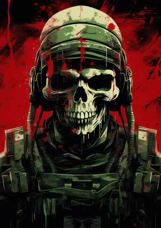 The skull helmet in a dog fight | Canvas
