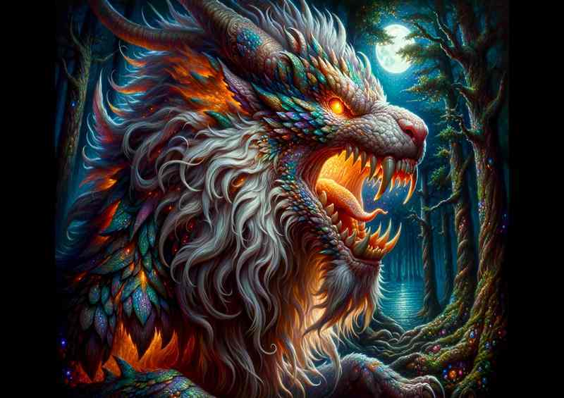 Ferocious Fable a mythical creature part lion and part dragon | Canvas