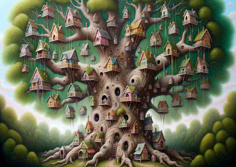 Whimsical Woodland a grand old tree its branches | Poster