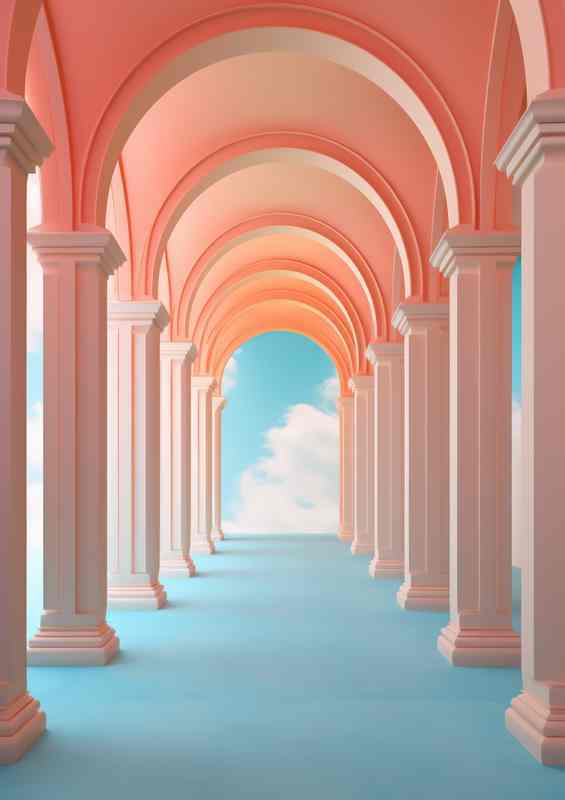 A Room with an archway covered in pink paint | Poster