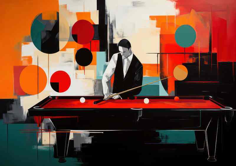The man is playing snooker | Poster