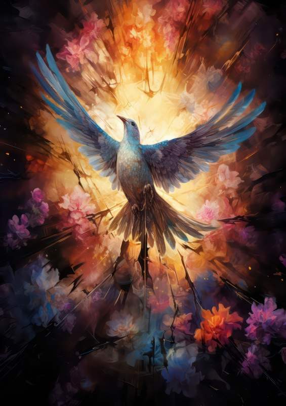 Christ A Dove Of Peace Flying surrounded by love | Di-Bond