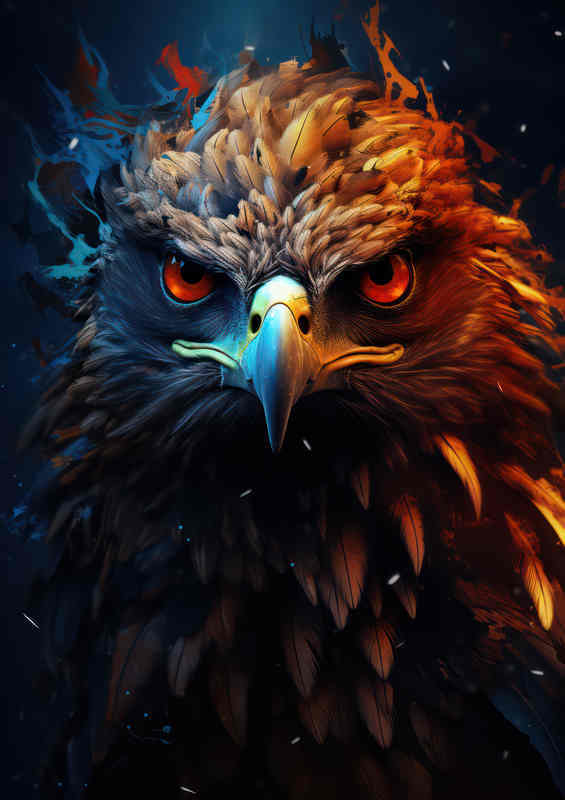 Eagle full face slight splash art | Canvas