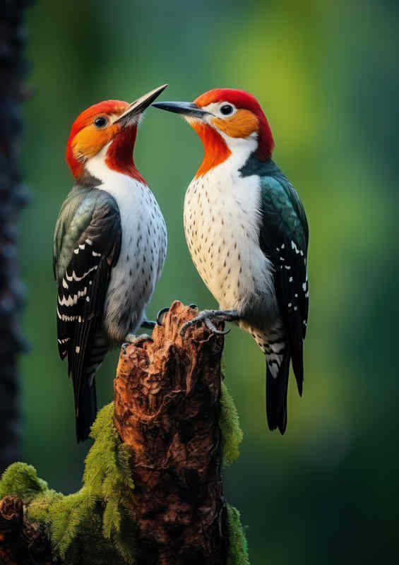 Woodpeckers preparing for the nesting | Metal Poster