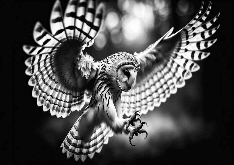 Silent Hunter an owl swooping down, its talons ready to grasp | Canvas