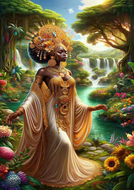 African goddess Oshun radiant and golden | Di-Bond