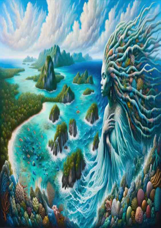 Arawak spirit Atabey mother of waters shown as a woman | Canvas
