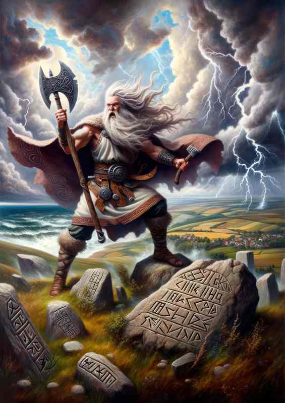 Baltic god Perkūnas thunderous and dynamic | Canvas