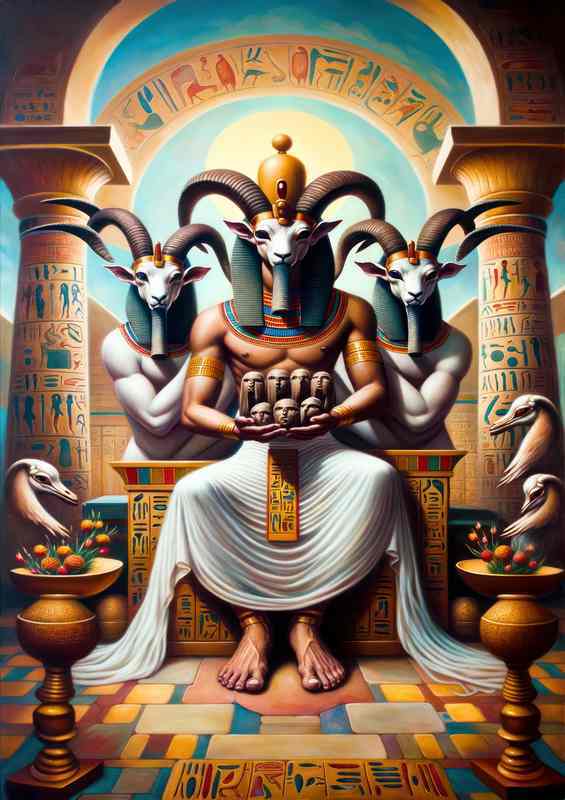 Egyptian Banebdjedet Fertility God - Metal Poster