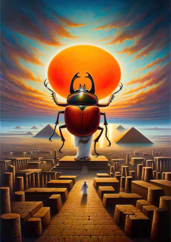 Egyptian god Khepri scarab beetle god of rebirth | Canvas