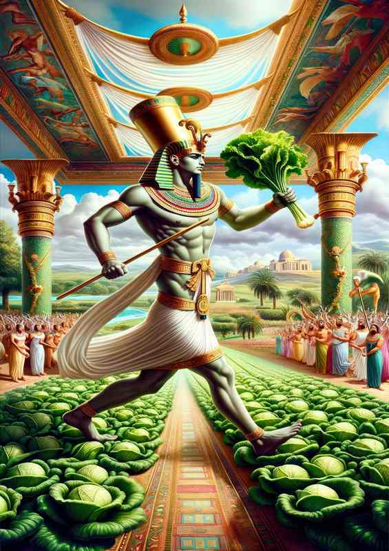 Egyptian god Min god of fertility and lettuce | Canvas