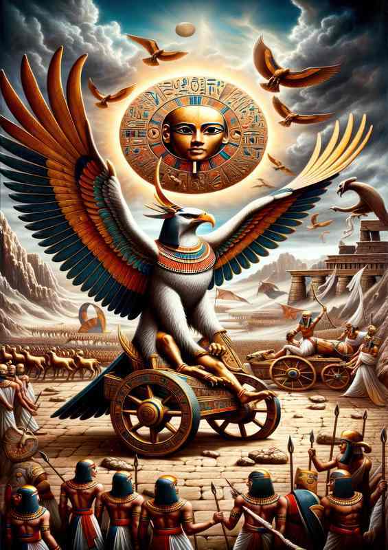 Montu God of Thebes Falcon Head Poster