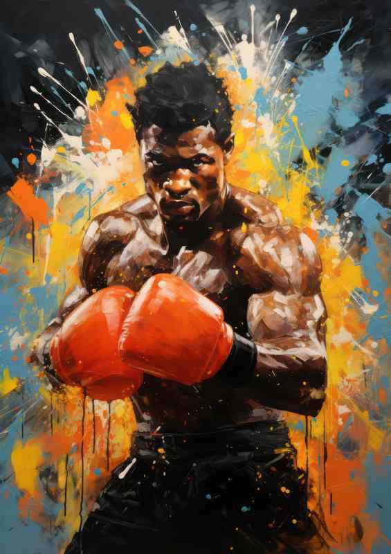 A boxer after the fight splash art style | Canvas