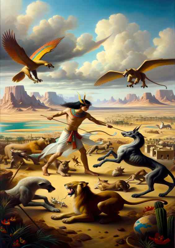 Egyptian god Shed a protective deity against wild animals | Canvas
