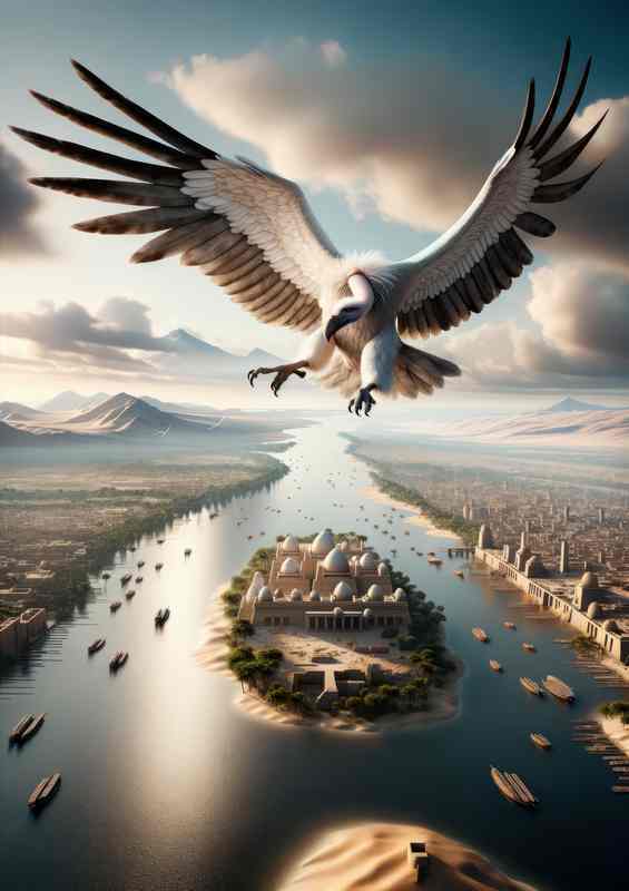 Egyptian goddess Nekhbet vulture goddess of Upper Egypt | Metal Poster