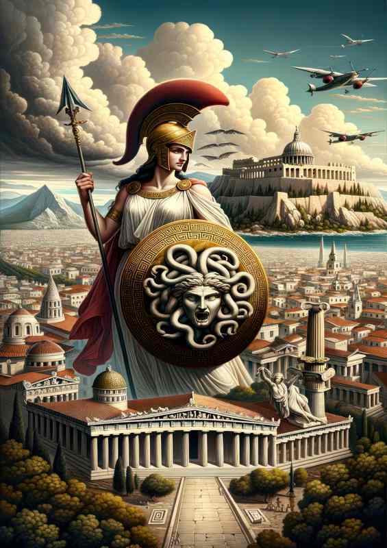 Greek goddess Athena goddess of wisdom and warfare | Poster