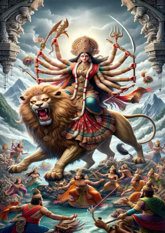 Hindu deity Goddess Durga warrior goddess | Poster