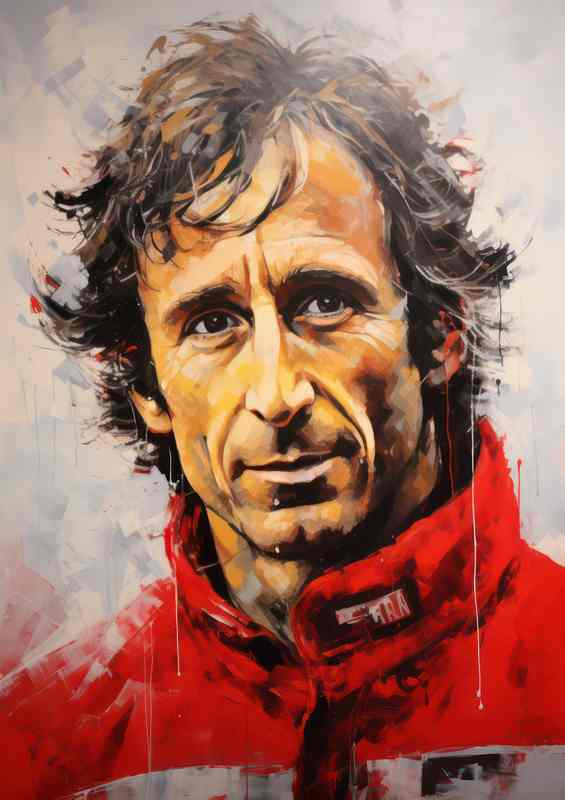 Alain prost Formula one racing driver painted style | Canvas