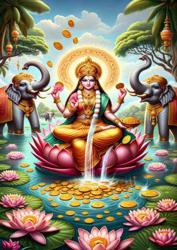 Hindu goddess Lakshmi deity of wealth and prosperity | Poster