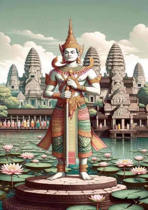 Khmer deity Preah Pisnulok valiant and serene | Poster