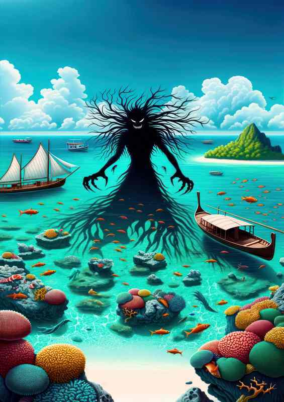Maldivian spirit Rannamaari sea demon | Canvas