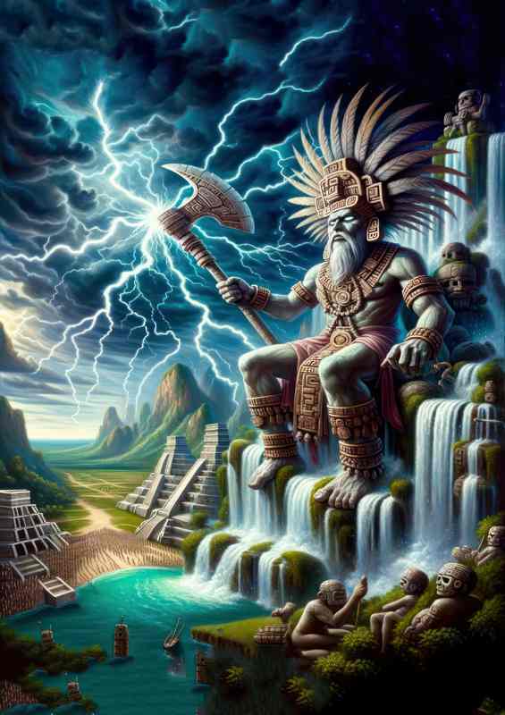Mayan god Chaac rain and lightning | Canvas