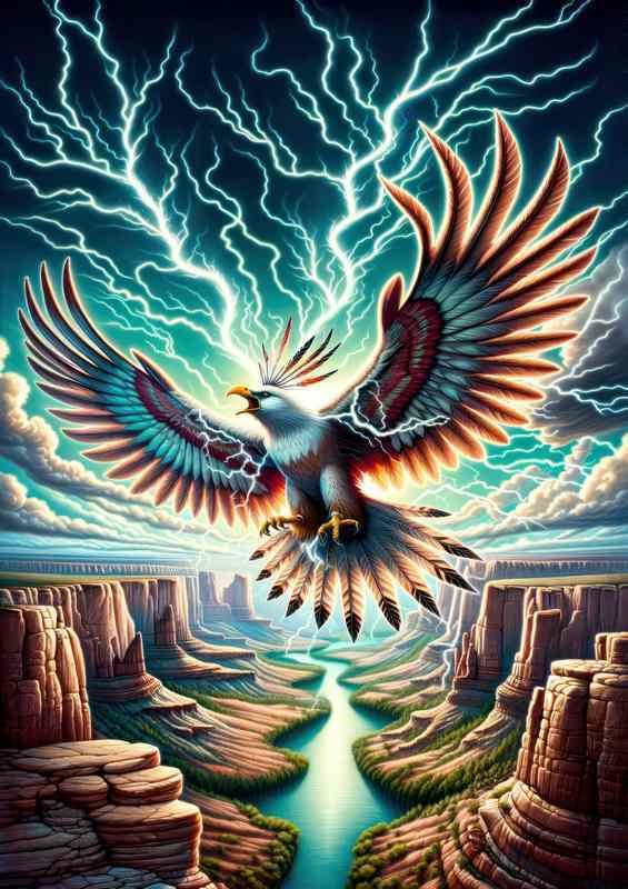 Native American spirit Thunderbird powerful and electric | Poster