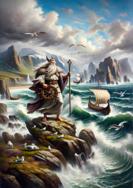 Njord God of Sea & Wind | Coastal Poster