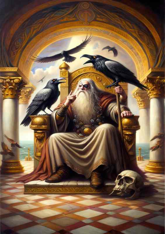 Odin's Throne Valhalla Metal Poster