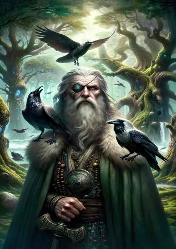 Norse god Odin wise and powerful with a single piercing eye | Canvas