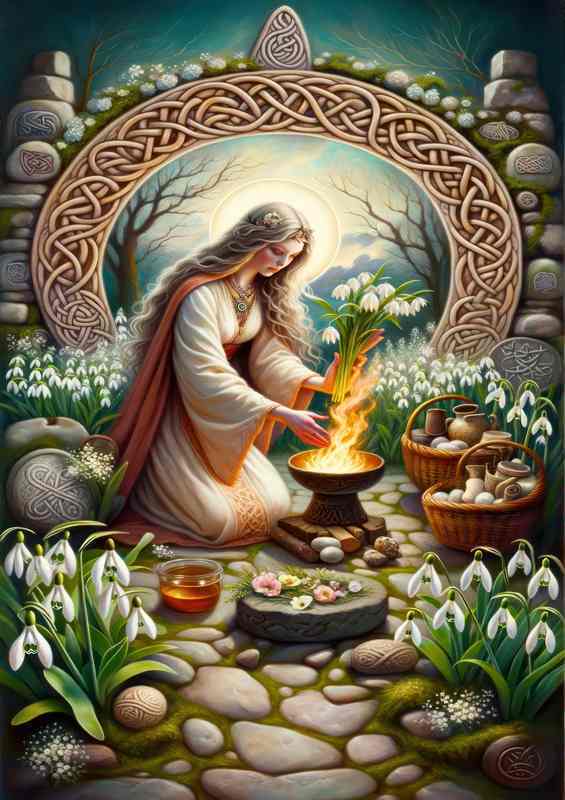 Pagan goddess Brigid protector of hearth and home | Poster