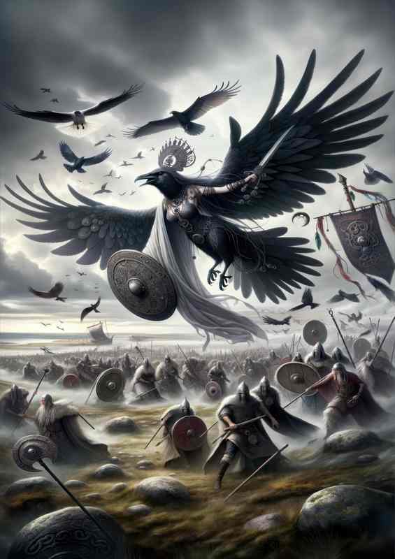 Pagan goddess Morrigan shape shifting queen of war | Poster