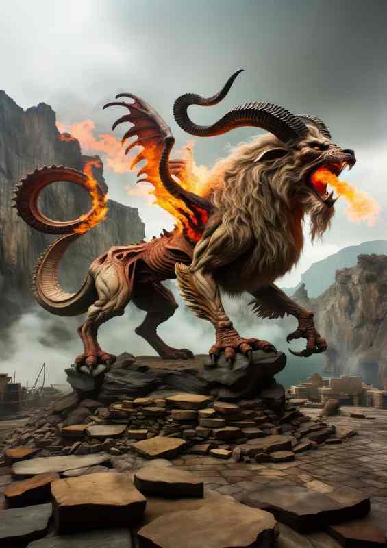 Lion-Goat Chimera Canvas