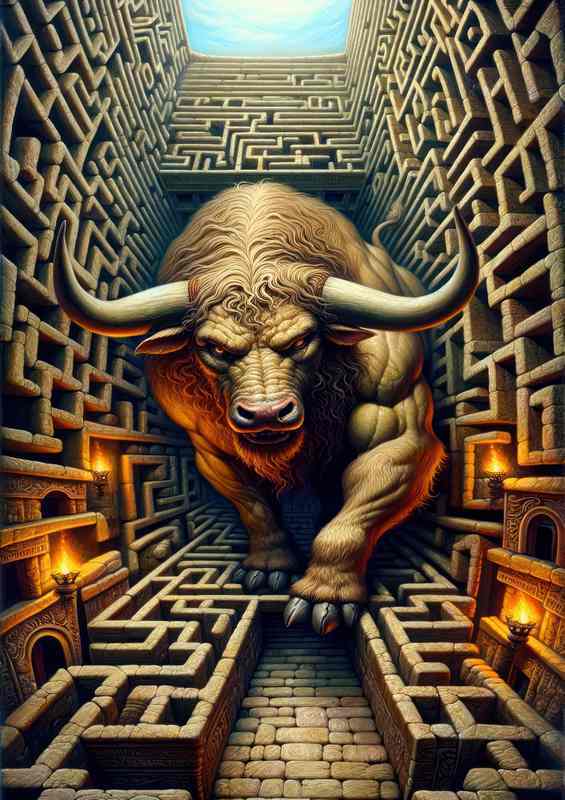 The fierce Minotaur half-man half bull | Poster