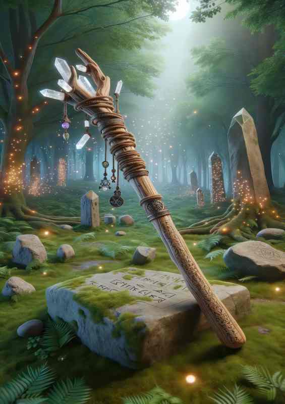Wiccan tool Wand a handcrafted wooden staff | Canvas
