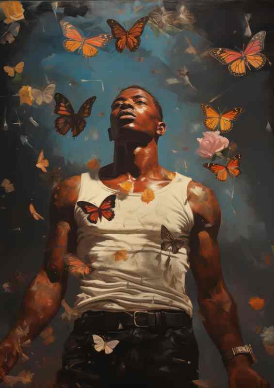 Boxer float like flying butterflies art style | Canvas