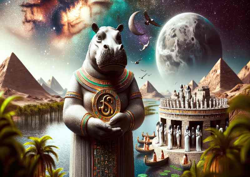 Egyptian goddess Taweret hippopotamus of childbirth | Di-Bond