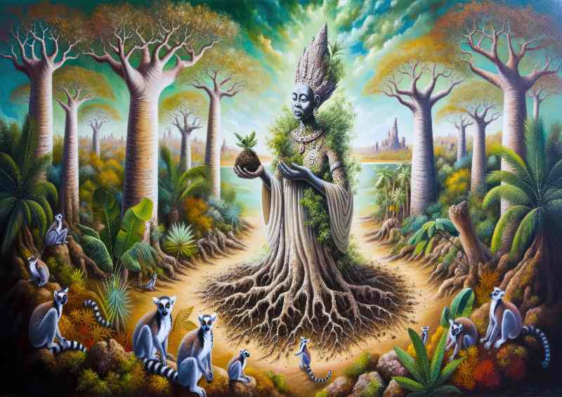 Malagasy deity Ratovantany nurturing and earth bound | Metal Poster