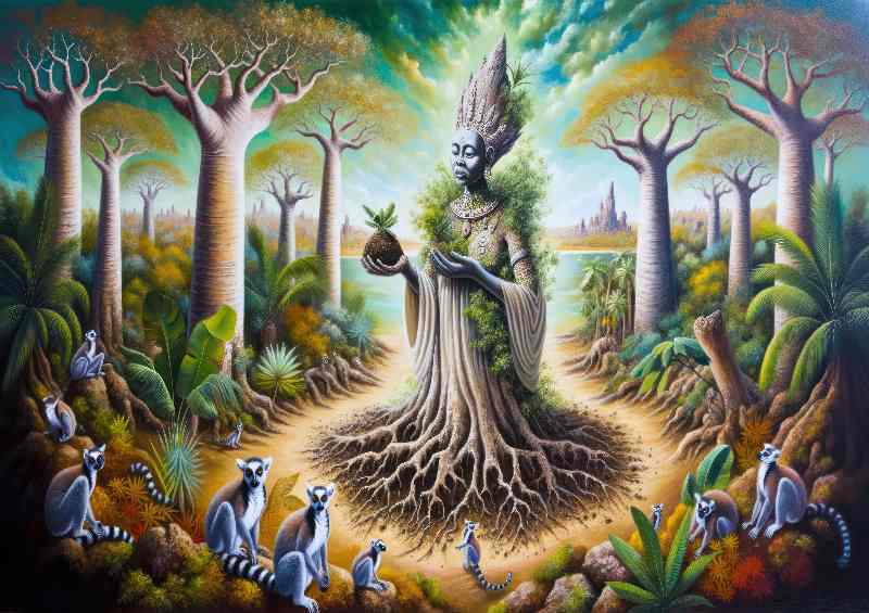 Malagasy deity Ratovantany nurturing and earth bound | Poster