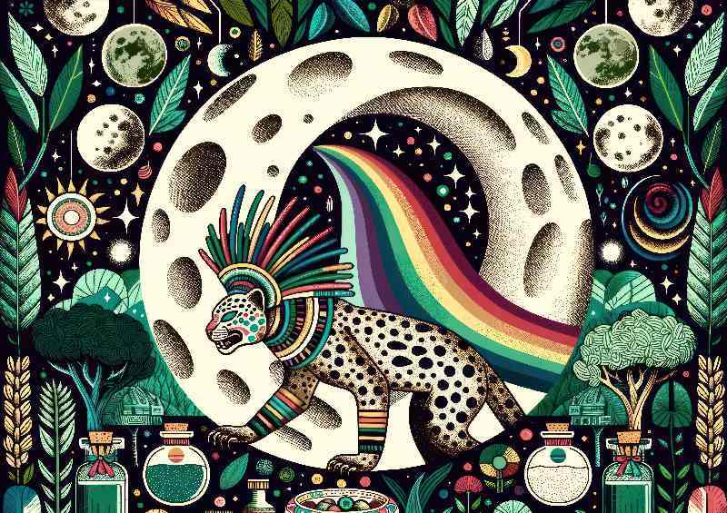 Ixchel Jaguar Metal Poster