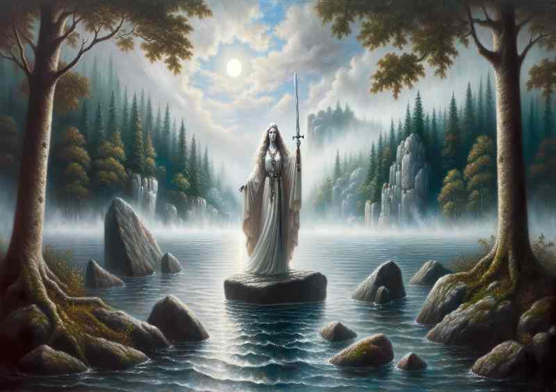 Wiccan deity The Lady of the Lake mystical and serene | Di-Bond