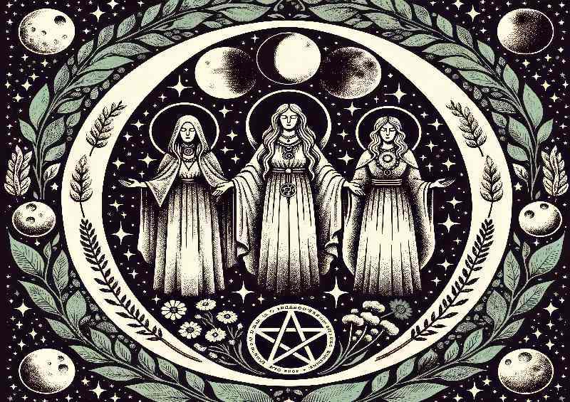 Wiccan deity The Triple Goddess representing the maiden | Metal Poster