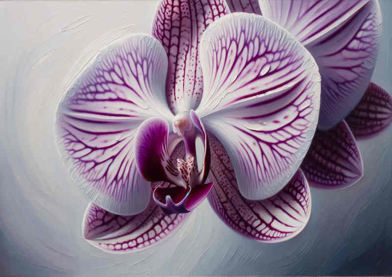 Elegance a delicate orchid showcasing its intricate patterns | Poster